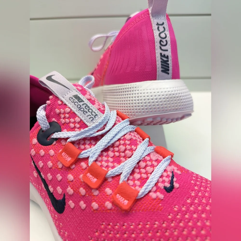 Nike React Escape Run Flyknit Pink Prime Magenta Running sneakers sz Women's 12